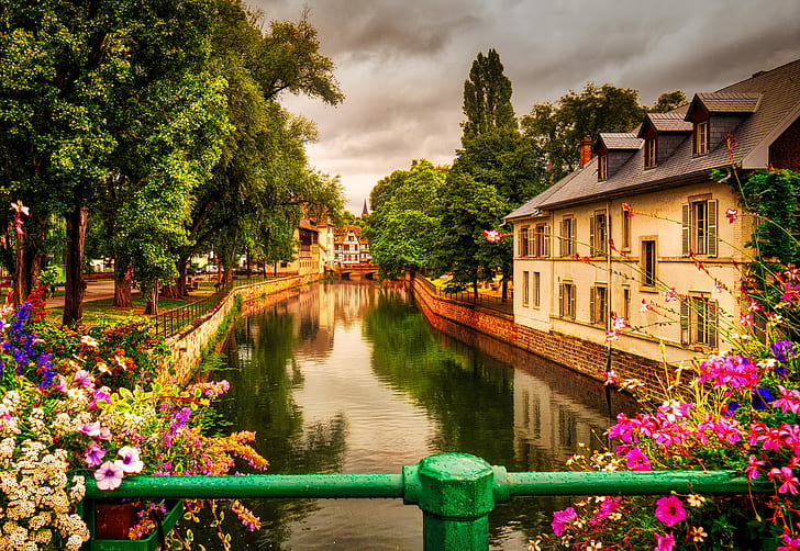 Man Made, Canal, France, Strasbourg, HD wallpaper