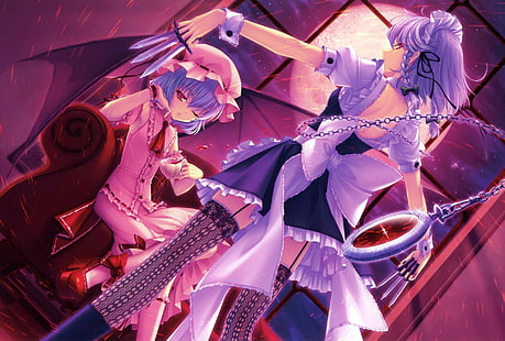 Anime, Touhou, Remilia Scarlet, Sakuya Izayoi, HD wallpaper HD wallpaper
