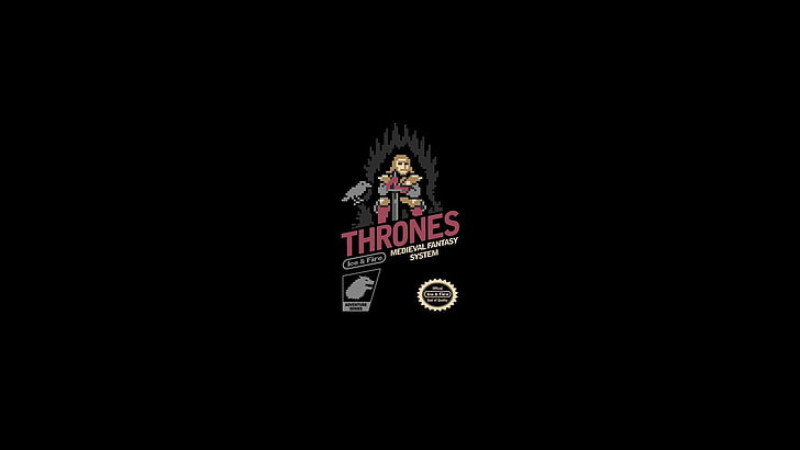 Thrones logo, Game of Thrones, video games, humor, pixel art, pixels, HD wallpaper