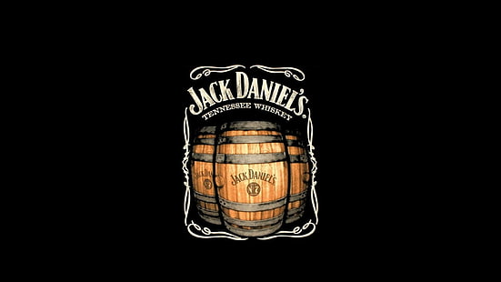 bakgrund, svart, daniels, drycker, jack, logotyp, whisky, HD tapet HD wallpaper