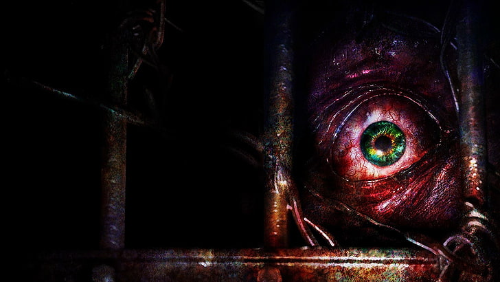 Resident Evil Revelations 2, affiche, rouge, film, oeil, noir, resident evil, révélations 2, Fond d'écran HD