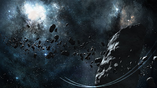 Galaktisches Zentrum der Milchstraße, Weltraum, Asteroid, digitale Kunst, Weltraumkunst, HD-Hintergrundbild HD wallpaper