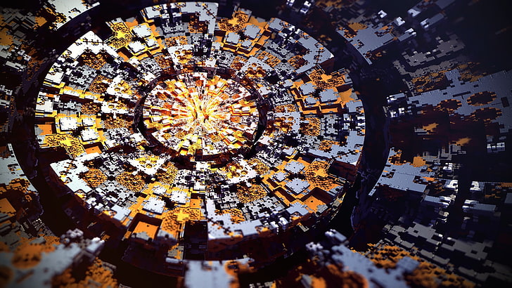 둥근 갈색 나무 액자 유리 상단 테이블, CGI, HD 배경 화면