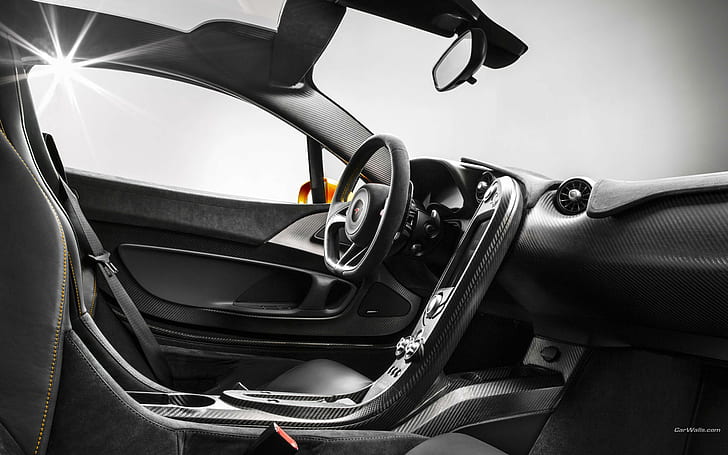 McLaren P1 Fibra di carbonio per interni HD, auto, luce, interni, mclaren, carbonio, fibra, p1, Sfondo HD