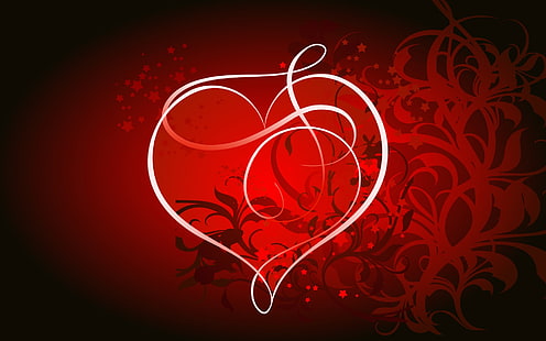 ロマンチックな愛の心、ロマンチックな、愛、心、赤、 HDデスクトップの壁紙 HD wallpaper