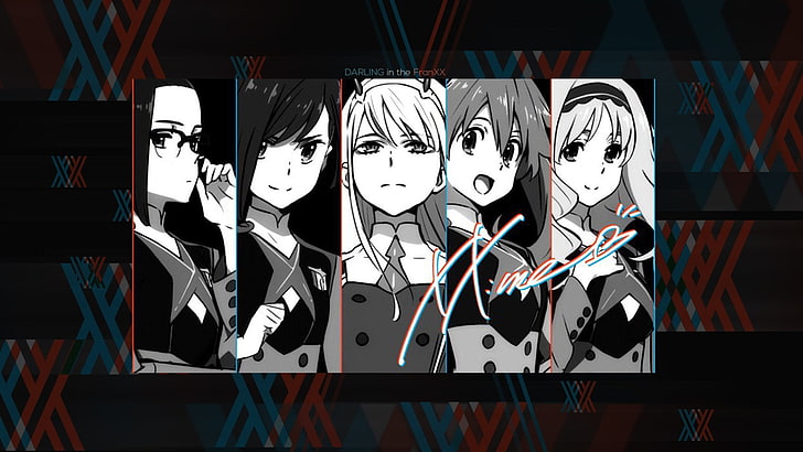 Anime, Liebling im FranXX, Ichigo (Liebling im FranXX), Ikuno (Liebling im FranXX), Kokoro (Liebling im FranXX), Miku (Liebling im FranXX), Zero Two (Liebling im FranXX), HD-Hintergrundbild