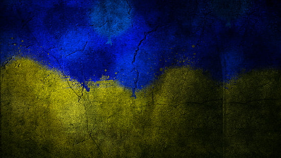 verde e azul têxtil, bandeira, Ucrânia, país, HD papel de parede HD wallpaper