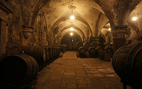 barrels, Cellars, Wine, HD wallpaper HD wallpaper