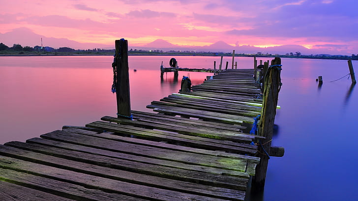 braunes hölzernes Dock, Natur, Dock, HD-Hintergrundbild