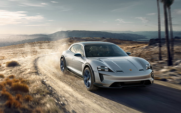 coches eléctricos, 4K, Porsche Mission E Cross Turismo, Fondo de pantalla HD
