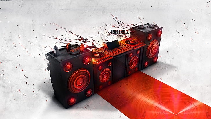 DJ Speaker Turntable HD, music, dj, turntable, speaker, HD wallpaper