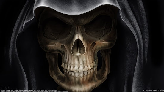 dipinto di teschio, fantasy art, morte, sinistro, Grim Reaper, Sfondo HD HD wallpaper