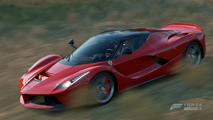 fond d'écran numérique Ferrari LaFerrari rouge, forza horizon 3, jeux vidéo, Ferrari, Fond d'écran HD