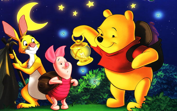 Conejo Piglet Y Winnie The Pooh Camping Linterna Fondo De Pantalla Hd 1920 × 1200, Fondo de pantalla HD