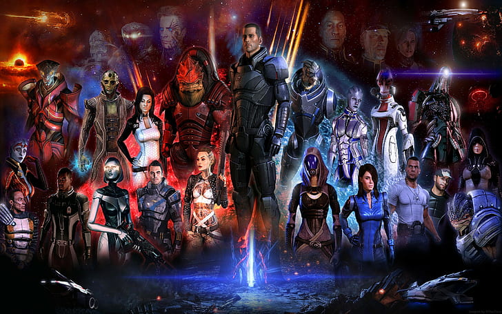Mass Effect, fantasy art, digital art, videospel, Mass Effect 2, Mass Effect 3, HD tapet