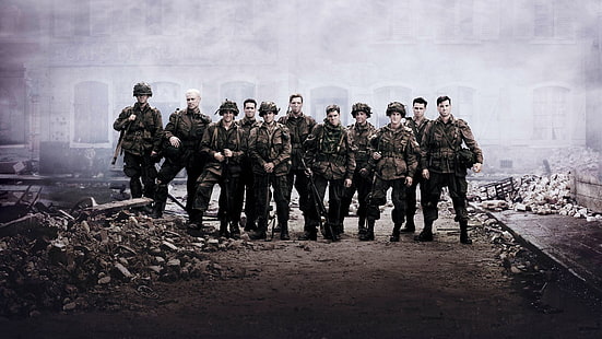 Band of Brothers, Seconde Guerre mondiale, parachutistes, Fond d'écran HD HD wallpaper