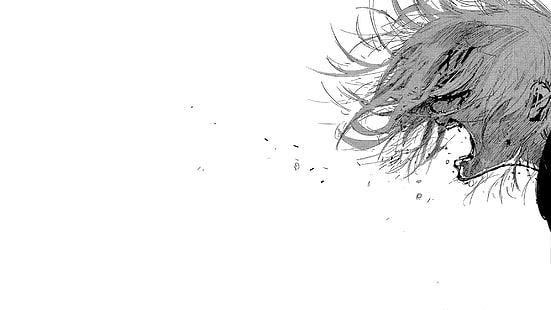 fondo de pantalla de anime gris, manga, monocromo, gritos, Tokyo Ghoul, Fondo de pantalla HD HD wallpaper