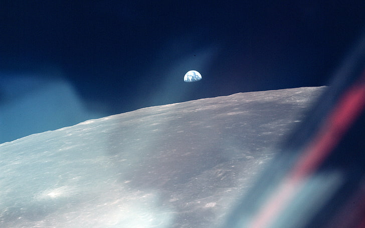 planeta terra ilustração espaço Apolo lua lua terra, HD papel de parede