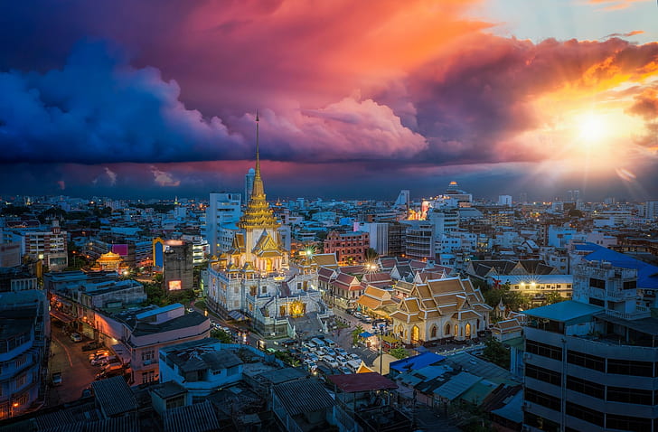 the city, beauty, Thailand, Bangkok, HD wallpaper