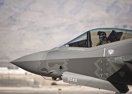 Avión de combate gris 5049, militar, avión militar, Fuerza Aérea de EE. UU., Lockheed Martin F-35 Lightning II, Fondo de pantalla HD HD wallpaper