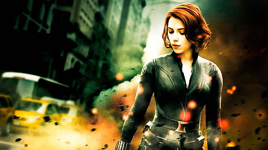 Blackwidow dari avengers, Scarlett Johansson, Black Widow, The Avengers, Wallpaper HD HD wallpaper