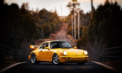 жълти коли, кола, превозно средство, Porsche, Porsche 911, HD тапет HD wallpaper