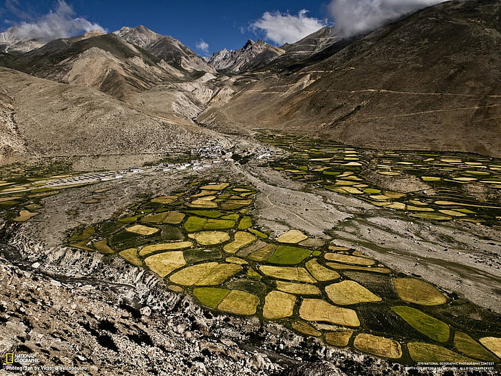 paesaggio, Tibet, montagne, Sfondo HD