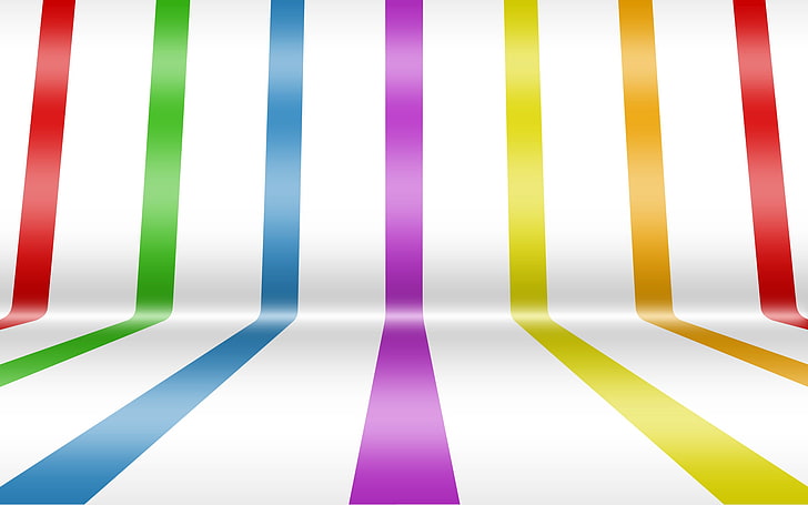 assorted-color lines vector art, white, line, strip, rainbow, HD wallpaper
