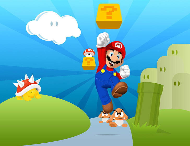 Mario, Super Mario Bros., Goomba, Fond d'écran HD