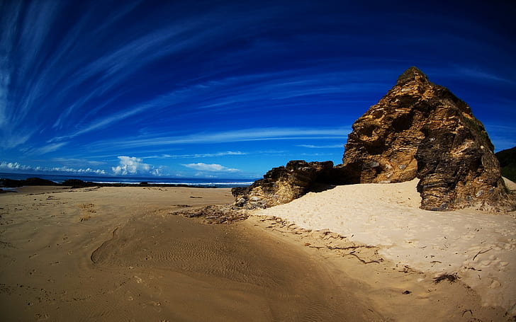 Superb Valla Beach, gray sand, HD wallpaper
