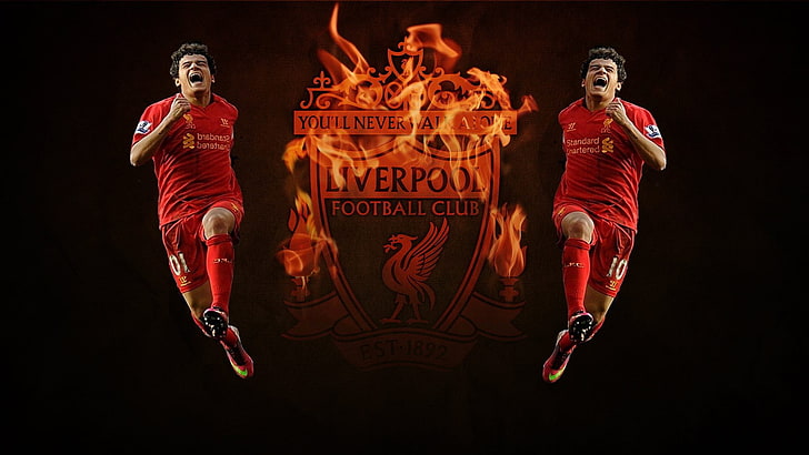 Liverpool FC, YNWA, Philippe Coutinho, Fond d'écran HD