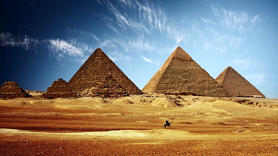 piramida, Egipt, piramidy w Gizie, pustynia, Tapety HD HD wallpaper