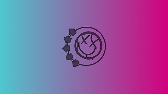 Nirvana-Logo, Pink, Blau, Minimalismus, Blink-182, HD-Hintergrundbild HD wallpaper