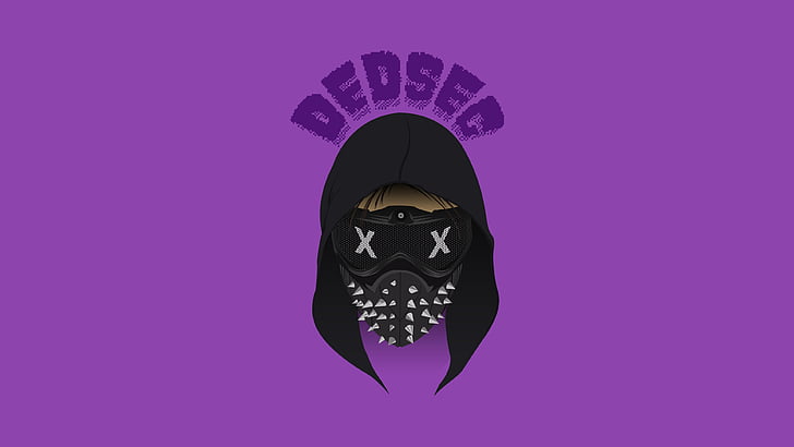 Иллюстрация Dedsec, DedSec, сторожевые собаки, минимальный, фиолетовый, 4K, HD обои