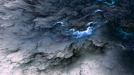 Облака, 5k, 4k обои, 8k, абстрактные, синие, живые обои, живое фото, HD обои HD wallpaper