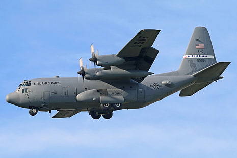 Militärt transportflygplan, Lockheed C-130 Hercules, flygvapen, flygplan, lastflygplan, krigsplan, HD tapet HD wallpaper
