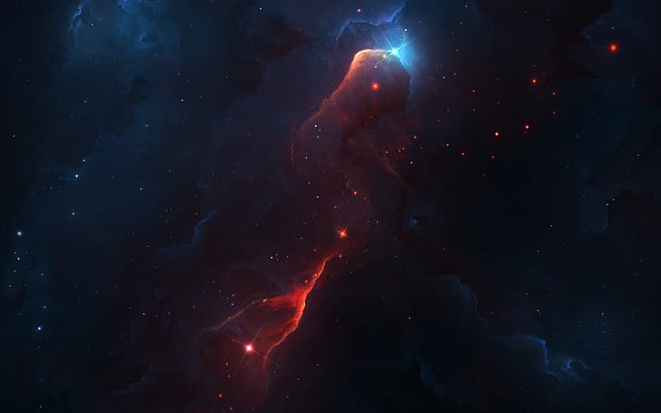 Starkiteckt, nebula, stars, HD wallpaper