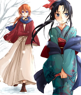 anime, Rurouni Kenshin, Himura Kenshin, Kamiya Kaoru, Wallpaper HD HD wallpaper