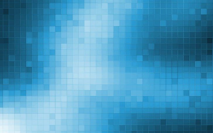 абстрактный, квадрат, мозаика, голубой, HD обои
