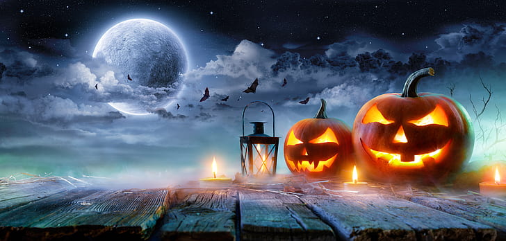 Feiertag, Halloween, Kürbislaterne, HD-Hintergrundbild
