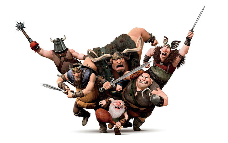 Disney Frozen characters illustration, attack, cartoon, warriors, Rapunzel, the Vikings, HD wallpaper