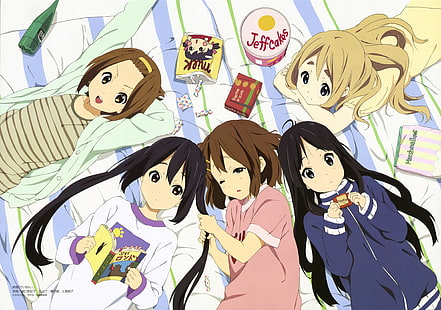 K-ON !, Akiyama Mio, Nakano Azusa, Tainaka Ritsu, Kotobuki Tsumugi, Hirasawa Yui, anime dziewczyny, Tapety HD HD wallpaper