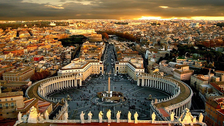 vatican city, europe, square, saint peter, saint, vatican city state, vatican, city, HD wallpaper
