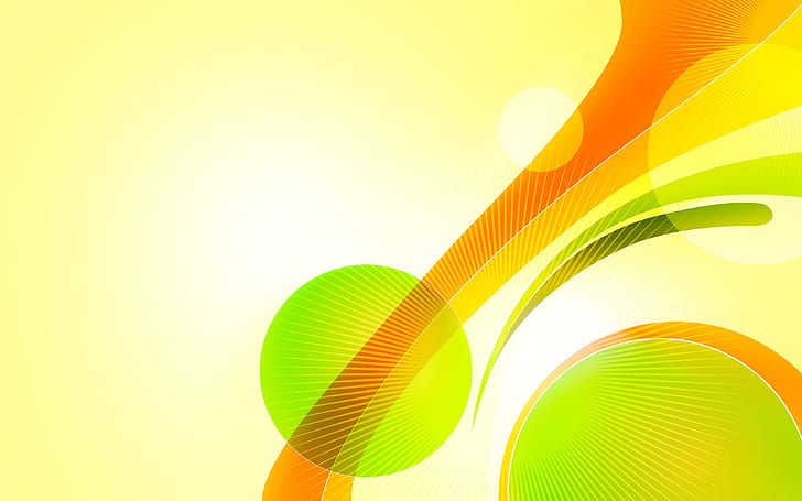 Gran colorido abstracto, círculo, verde, amarillo, Fondo de pantalla HD