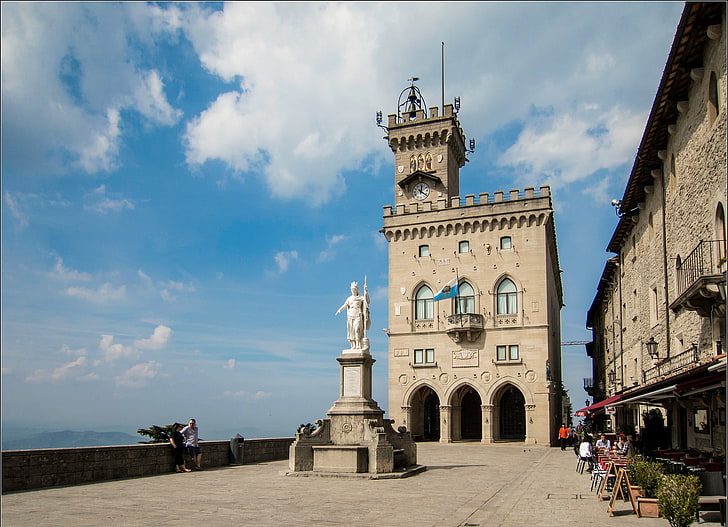 El cielo, castillo, torre, monumento, país, San Marino, Fondo de pantalla HD
