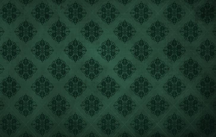 green, background, pattern, dark, ornament, HD wallpaper