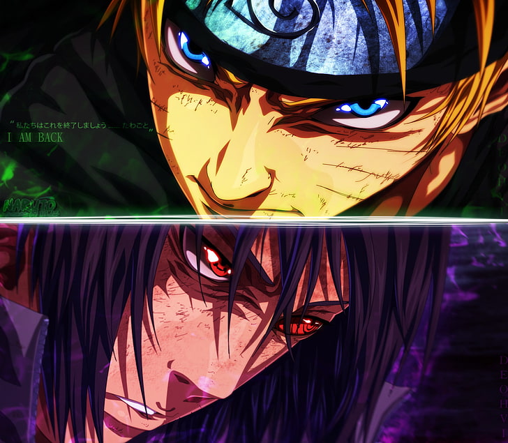 Anime, Naruto, Naruto Uzumaki, Rinnegan (Naruto), Sasuke Uchiha, Sharingan (Naruto), Wallpaper HD
