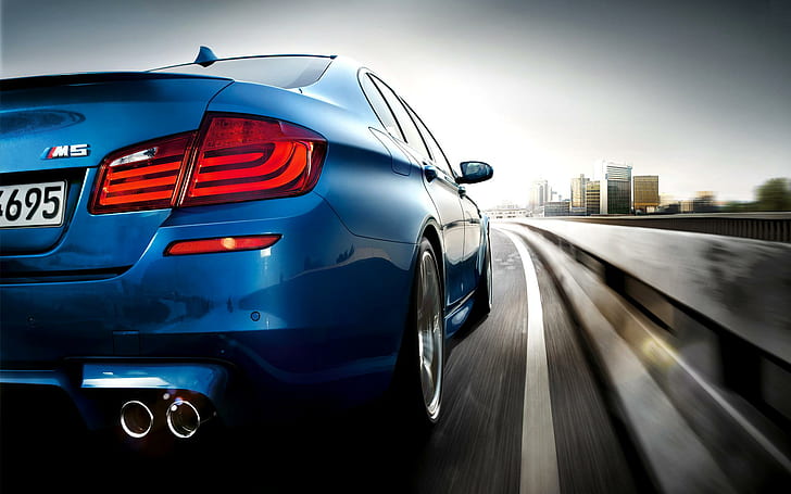 2012 BMW F10 M5 4, blue sedan, 2012, cars, HD wallpaper
