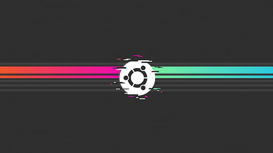 Ubuntu, glitch art, colorful, minimalism, HD wallpaper HD wallpaper