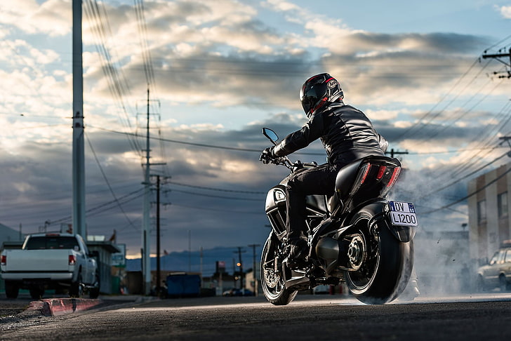 черен мотоциклет с моторен крайцер Ducati X-Diavel, 2015, мотор, диавел, дукати, мотоциклет, мотоциклет, HD тапет